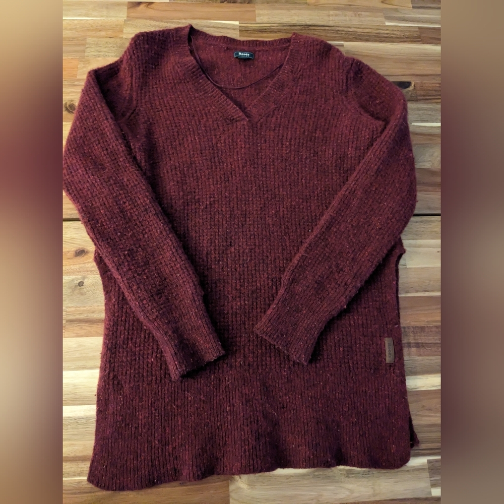 Roots burgundy wool tunic sweater
